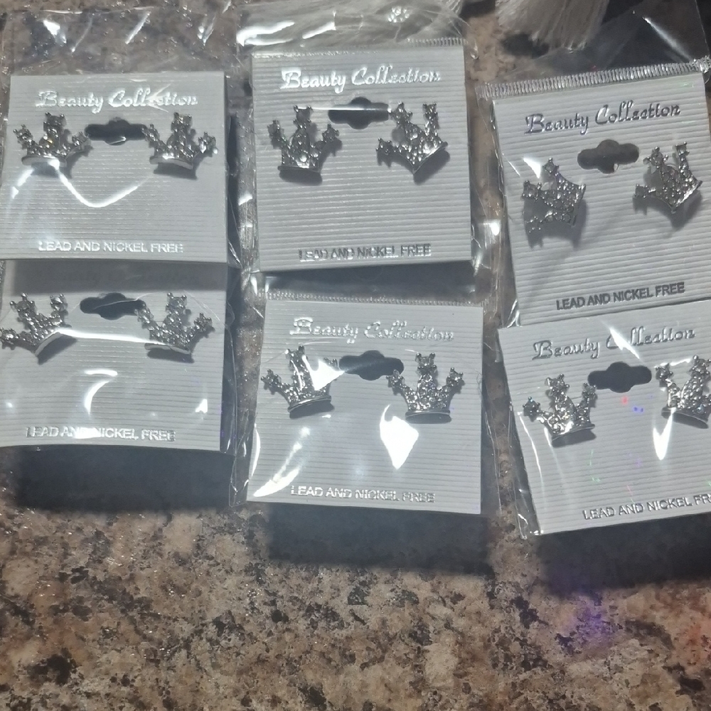 Silver Crown Earrings